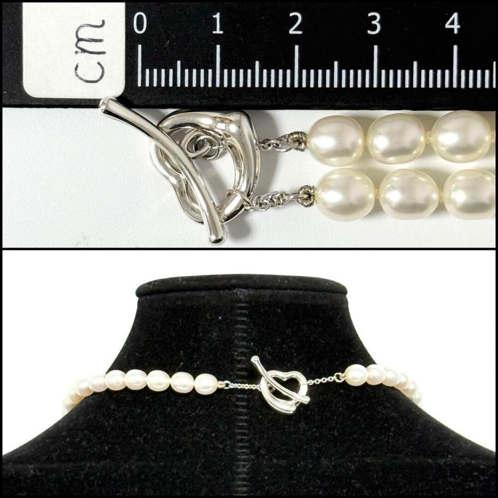 TIFFANY Silver Pearl Heart Necklace - Picture 9 of 10